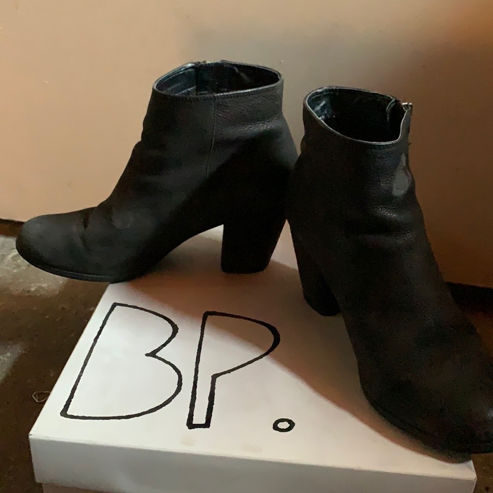 Black leather boots